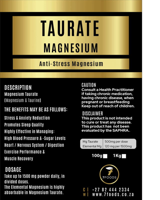 Magnesium Taurate 100g 7Foods